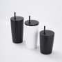 Double-layer Stainless Steel Straw Coffee Cup
